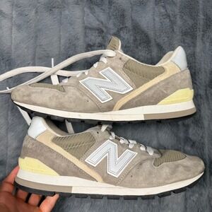 New Balance 996 Made in USA Mens 10.5 Grey Tan Suede Mesh Sneakers U996GR